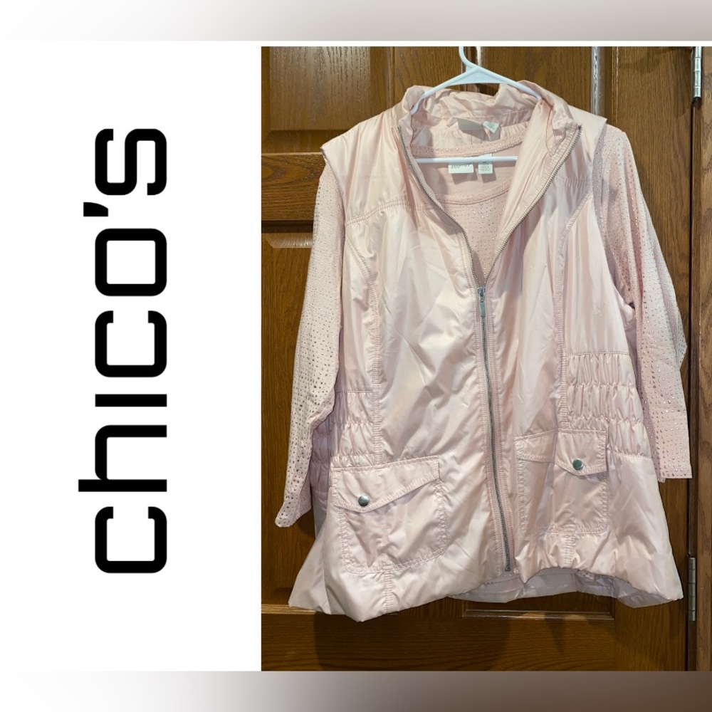 EUC Chico’s Zenergy Size 4 Kersten Filled Vest in Pixie Pink